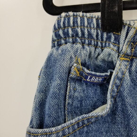 Vintage 90s Lee Size 16 Mom Jeans Cinched Sides Light Medium Wash Tapered Leg - Picture 5 of 9
